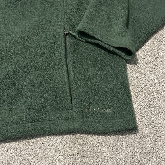 L.L. Bean Men 2XL Fleece Jacket Full-Zip Pockets Green Polartec Vintage - Picture 3 of 10